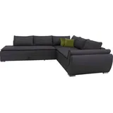 INOSIGN Ecksofa »Göteborg«, mit Boxspring-Bettfunktion und Bettkasten, Dauerschlaffunktion, Topper, grau