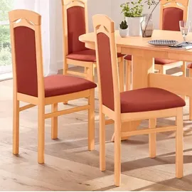 Home Affaire Esszimmerstuhl HOME AFFAIRE "Anthony", orange (terra, buchefarben), B:47cm H:101cm T:51cm, Holzwerkstoff, Stühle, Esszimmerstuhl, Holzstuhl mit dekorativen Fräsungen