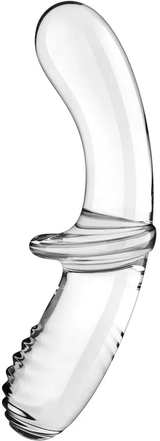 SATISFYER - DOPPEL KRISTALL DILDO BLAU - Transparent