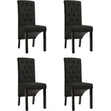 deluke Esszimmerstuhl VEDA Stoff Schwarz 4er Set
