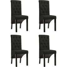 deluke Esszimmerstuhl VEDA Stoff Schwarz 4er Set