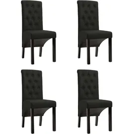deluke Esszimmerstuhl VEDA Stoff Schwarz 4er Set