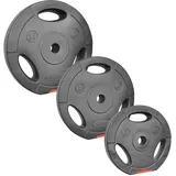 POWER-XTREME Hantelscheibe | Gewichtsscheibe | 30/31 mm | Kunststoff | Sand-Beton-Füllung | mit Griffen (10kg)