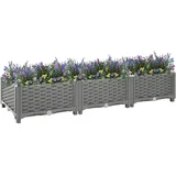 vidaXL Hochbeet 120 x 40 x 23 cm Grau
