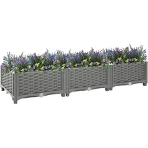 vidaXL Hochbeet 120 x 40 x 23 cm Grau