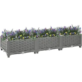 vidaXL Hochbeet 120 x 40 x 23 cm Grau