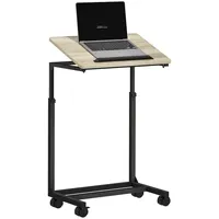 Homcom Beistelltisch Eiche, Metall, 36x82.5x55 cm, Wohnzimmer, Wohnzimmertische, Beistelltische