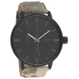 Oozoo Herrenuhr mit Lederband 50 MM Schwarz/Blau/Camouflage C10312