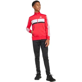 adidas Seasonal Essentials Tiberio 3-Streifen Tricot Trainingsanzug Pure Ruby / White 128