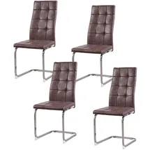Hti-Living Schwingstuhl Ginny Polyester antikbraun 4er Set