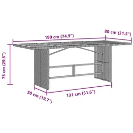 vidaXL Garten Essgruppe 7 pcs Schwarz und Braun 190 x 80 x 75 cm