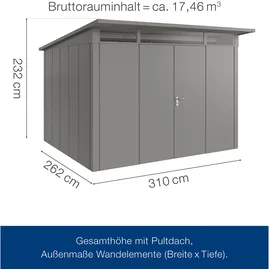 Hörmann Juno Gerätehaus 3,10 x 2,62 m Grau