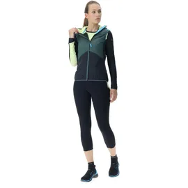 Uyn Crossover Full-Zip Fahrradweste Damen deep forest/black/pale lime L