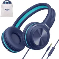 Kabel Kopfhörer für Jugendliche mit Lautstärkeregler und MIC, Over Ear Kopfhörer mit 85dB 94dB 104dB Lautstärkewähler, Faltbar und tragbar, T... - Grün