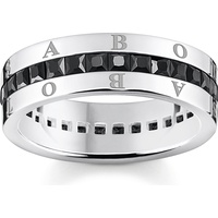 Thomas Sabo Thomas Sabo, Ring, Bandring mit Schwarzen Steinen Pavé Silber, (64, 925 Silber)