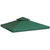 Outsunny Ersatzdach für Metallpavillon grün Polyester-mischgewebe B/h/l: ca. 300x75x300 cm - gruen