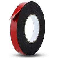 Intirilife Doppelklebeband Schwarz 15 mm x 30 m