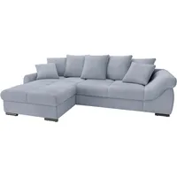 Ecksofa MR. COUCH "Livorno L-Form", blau (microfaser 1676 blau grau), B:266cm H:66cm T:188cm, Microfaser (Grundgewebe - 100% Polyester; Nutzschicht- 90% Polyester / 10% Polyamide), Sofas, inkl. Hochschläfer-Bettauszug, XL-Bettkasten weiß beschichtet
