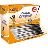 BIC Cristal Original medium Kugelschreiber schwarz/transparent, 100er-Pack 942911