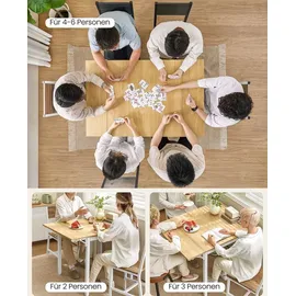 VASAGLE Esstisch, klappbarer Küchentisch für 2-4 Personen, für kleine Räume, Weiß - Weiß