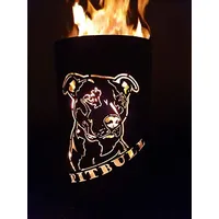 Feuertonne - Lagerfeuertonne - Feuerkorb mit Pitbull Motiv – Verleihen Sie Ihrem Garten EIN besonderes Ambiente für unvergessliche Abende mit ihren Freunden