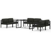 vidaXL 7-tlg. Garten-Lounge-Set mit Kissen Aluminium Anthrazit