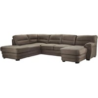 Mivano Wohnlandschaft Royale, Zeitloses U-Form-Sofa mit hohen Rückenlehnen, 316 x 90 x 230, Mikrofaser, dunkelgrau