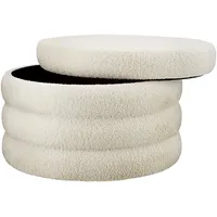 Tectake tectake® Sitzhocker mit Stauraum, rund, weicher, pflegeleichter Bezug, 67 x 42 cm