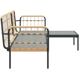vidaXL 3-tlg. Garten-Lounge-Set mit Kissen Dunkelgrau Poly Rattan