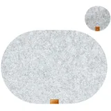 MIQIO MIQIO® Platzset abwischbar, Oval Filz 44x29 cm grau, mit Untersetzer 12-tlg