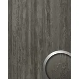 Wallface Wandpaneel 24952-SA, BxL: 100x260 cm, 2.6 qm, (Dekorpaneel, Wandverkleidung in Holz Optik) selbstklebend, anthrazit, strukturiert grau