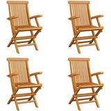 vidaXL Klappbare Gartenstühle 4 Stk. Massivholz Teak