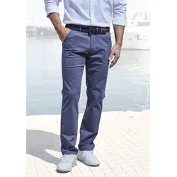Chinohose JOHN DEVIN "regular-fit", Herren, Gr. 36, Länge 34, blau, Web, Obermaterial: 98% Baumwolle, 2% Elasthan, unifarben, casual, regular fit lang, Hosen, aus elastischer Baumwoll-Qualität