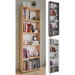VCM Holz Aufbewahrung Stand Regal Bücherregal Deko Bücher Standregal Bulas 5 Fächer