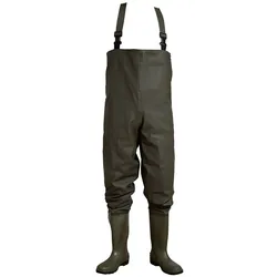 Wathose 600 g/m2 "1700001" mit kurzen Stiefeln olive - 41 - grün
