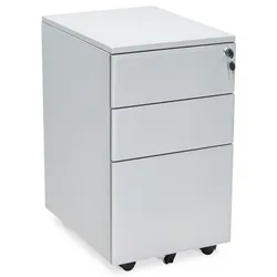 Bürobox Metall Grau mit 3 Schubladen | Rollbarer Schubladenschrank für effiziente Büroorganisation | Modernes Büromöbel | Kadima Design