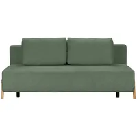 Niels Andersson Schlafsofa, Grün, Textil, Eiche, Hartholz, 2-3-Sitzer, Füllung: Komfortschaum, Silikon, 211x88x102 cm, Stoffauswahl, Liegefunktion, Schlafen auf Sitzhöhe, Wohnzimmer, Sofas & Couches, Schlafsofas, Schlafsofas mit Bettkasten