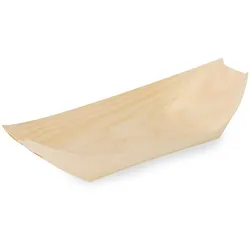 BIOZOYG 100 Stück Snackschalen Einwegschalen Holzschiffchen 245mm, biologisch abbaubar, für Fingerfood, Schalen aus nachhaltiger Forstwirtschaft