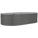 vidaXL Hochbeet Pulverbeschichteter Stahl 152 x 80 x 36 cm Grau