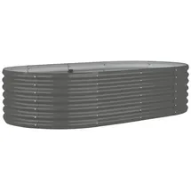 vidaXL Hochbeet Pulverbeschichteter Stahl 152 x 80 x 36 cm Grau