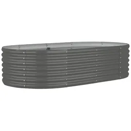 vidaXL Hochbeet Pulverbeschichteter Stahl 152 x 80 x 36 cm Grau