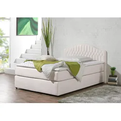 Boxspringbett MAINTAL, grau (silbergrau), Liegefläche B/L: 100cm x 200cm, H3, Bonnell-Federkernmatratze, Seitliche Einfassung Unterbox und Obermatratze: Mikrovelours (100% Polyester), Spiegelfläche der Unterbox und Obermatratze: 100% Polyester, Komplettbetten, in diversen Ausführungen