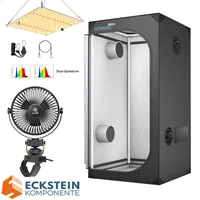 Growbox Komplettset Gewächshaus Growtent Pflanzenzelt 85W LED Light & Ventilator