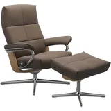 Stressless Sessel | David Cross Base Batick Mole Poliertes Aluminium Eichefarben