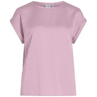 VILA Satin Blusen T-Shirt Kurzarm Basic Top Glänzend VIELLETTE