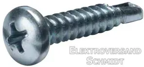 Kreuzschlitz Bohrschraube, verzinkt, Halbrundkopf, 4,2 x 16mm - 100 Stück