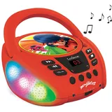 Lexibook RCD109MI, Miraculous Ladybug Cat Noir, Bluetooth CD-Spieler für Kinder, Tragbar, Lichteffekte, Mikrofonbuchse, Aux-in-Eingang, Batterie-oder Netzbetrieb, Mädchen, Jungen, Rot