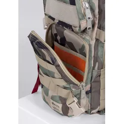 Schultertasche ALPHA INDUSTRIES "Alpha Industries Accessoires - Bags Tactical Backpack", bunt (wdl camo 65), Obermaterial: 100% Nylon, Futter: 100% Nylon, Taschen