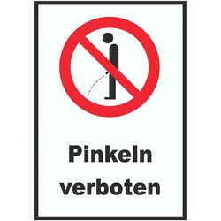Pinkeln verboten Schild A2 Rückseite selbstklebend