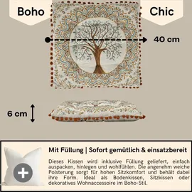 Marrakesch Orient & Mediterran Interior Stuhlkissen Set 4er 40 x 40 cm Braun